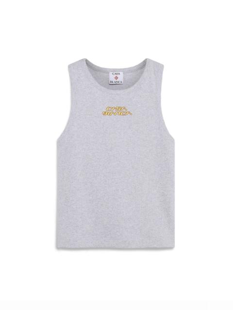 Grey Marle Ribbed Tank Top | Casablanca Paris