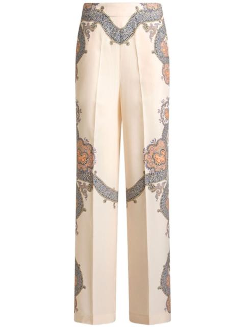 Year of Snake silk palazzo trousers