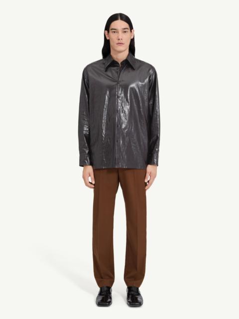 Shiny coated linen shirt