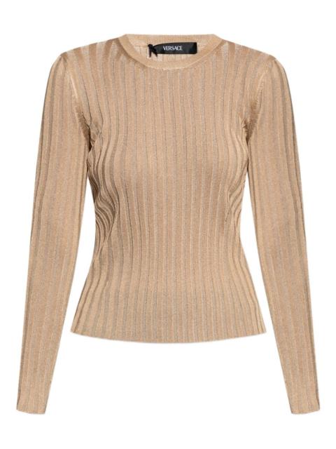 ribbed long-sleeve top