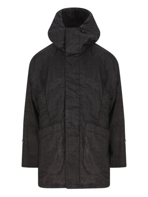 hooded patch-pocket jacket