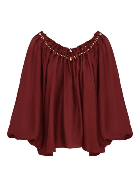 ASTER GATHERED BEAD BLOUSE