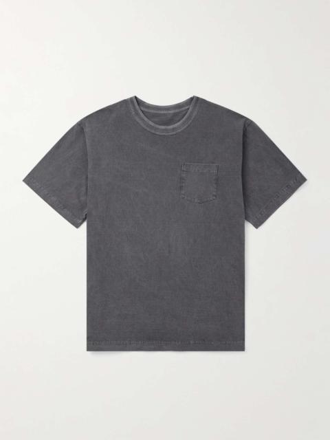 Garment-Dyed Shell-Trimmed Cotton-Jersey T-Shirt