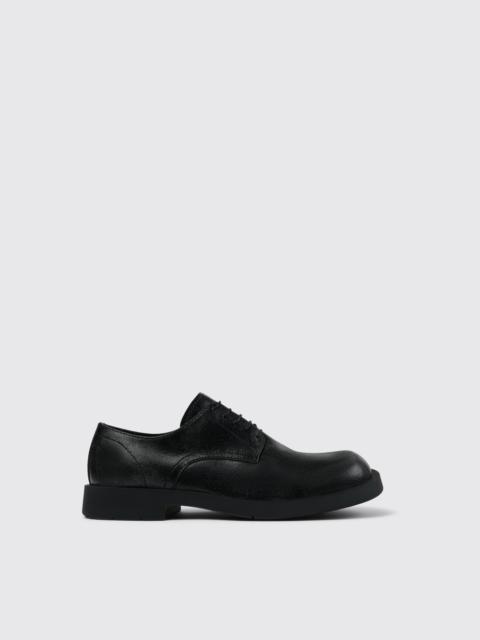 Black leather shoes