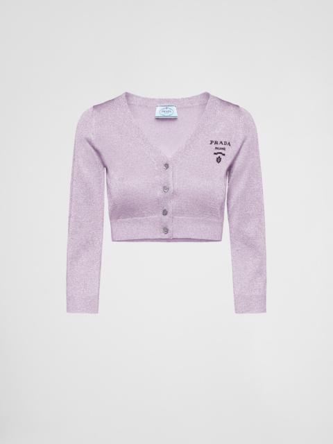 Cropped lurex cardigan