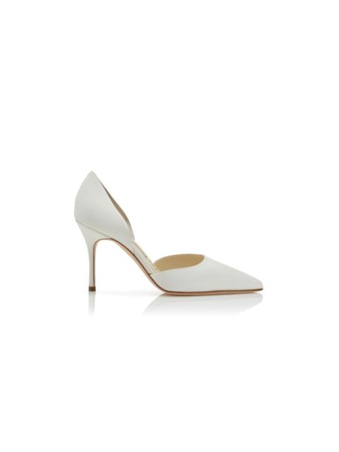 Cream Satin D'Orsay Pumps
