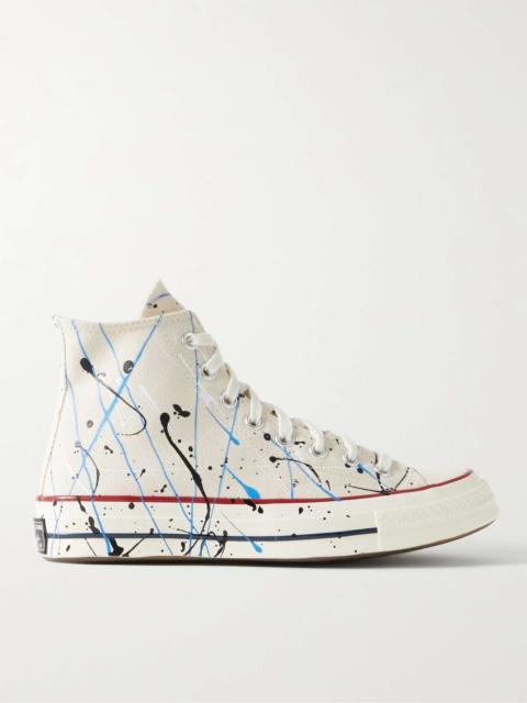 Chuck 70 Paint-Splattered Canvas High-Top Sneakers