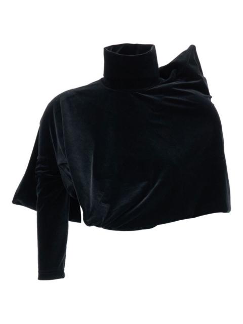 asymmetric high-neck top