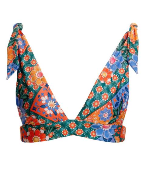 Laurie floral-print bikini top