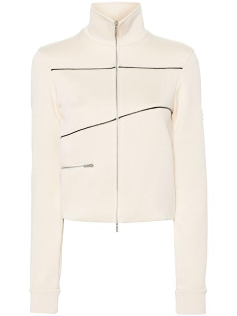 logo-patch track bomber jacket