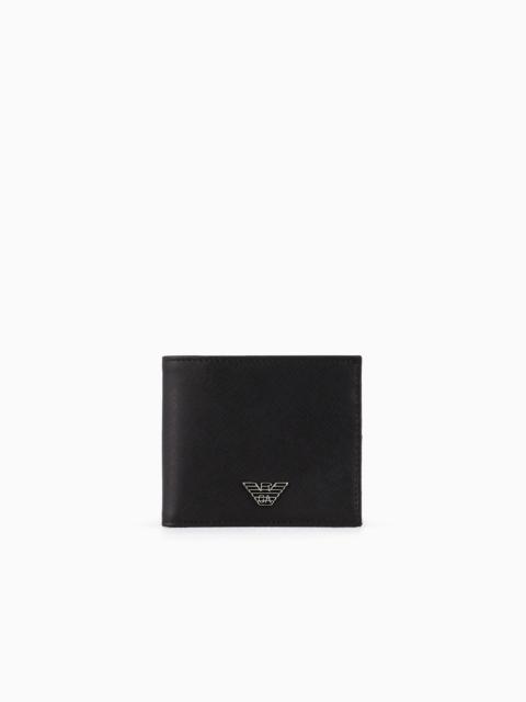 ASV REGENERATED SAFFIANO LEATHER WALLET WITH EAGLE PLATE