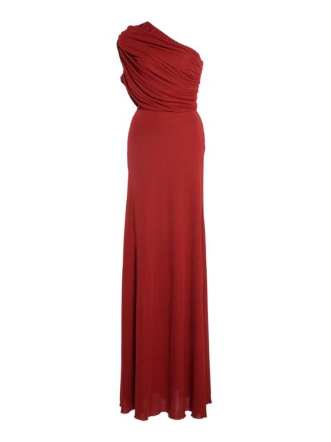 One-Shoulder Gown red