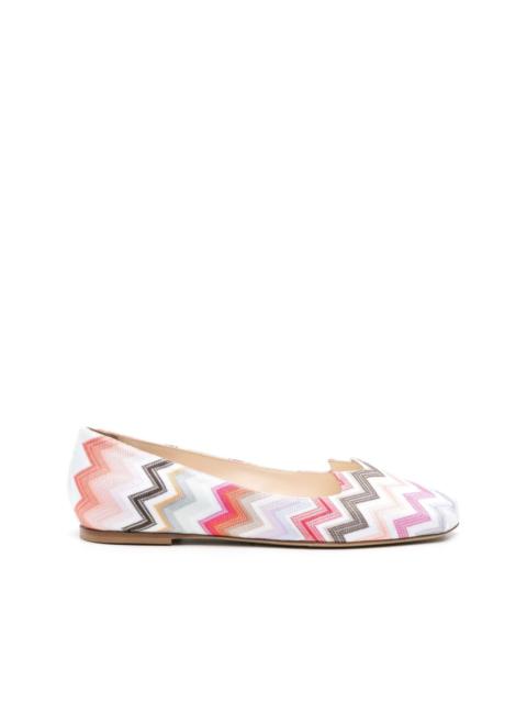 zigzag-woven ballerina shoes