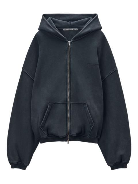 logo-print zip-up hooddie
