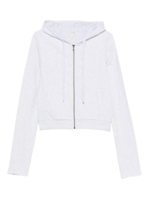hooded zip-fastening sweatshirt