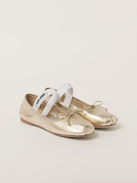 Mordoré nappa leather ballerinas