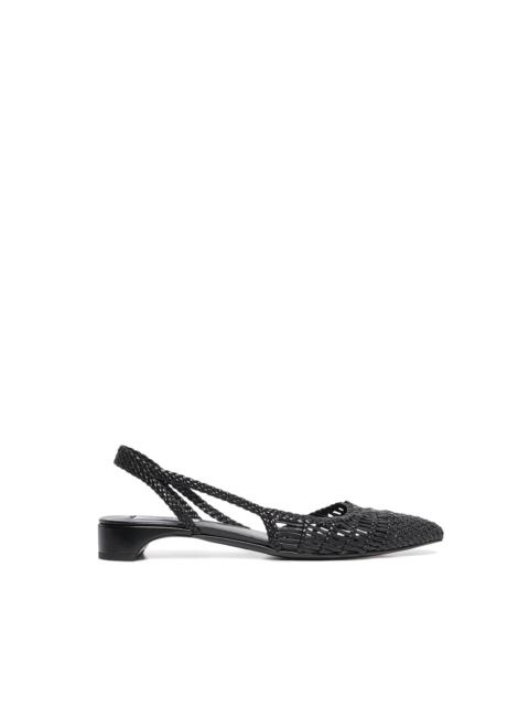 Perro Braided Slingback Pump in Black Leather