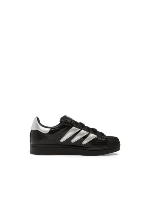 Superstar II silver-tone stripes sneakers
