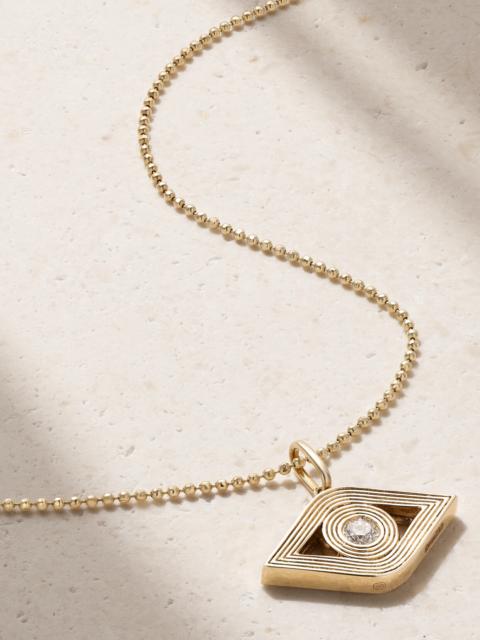 Extra Large Evil Eye 14-karat Gold Diamond Necklace