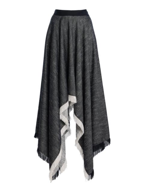 Felicity Fringed Maxi Skirt black/white