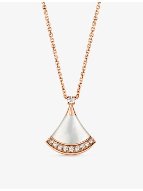 Divas Dream 18ct rose-gold, 0.13ct brilliant-cut diamond and mother-of-pearl pendant necklace