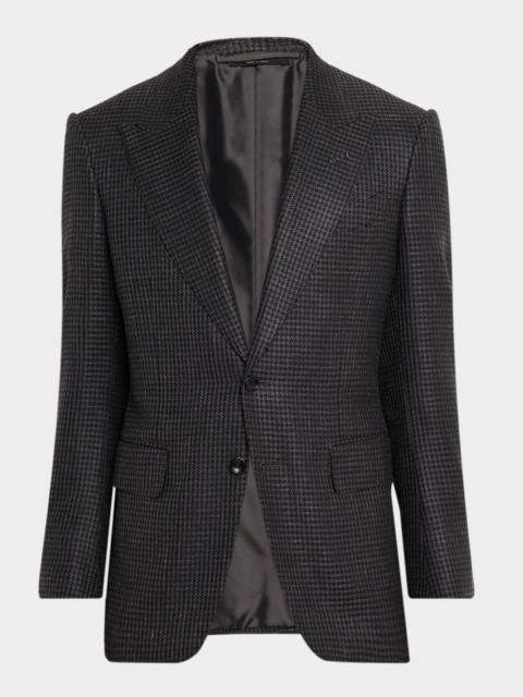 Men's Shelton Herringbone Pied de Poule Single-Breasted Sport Coat