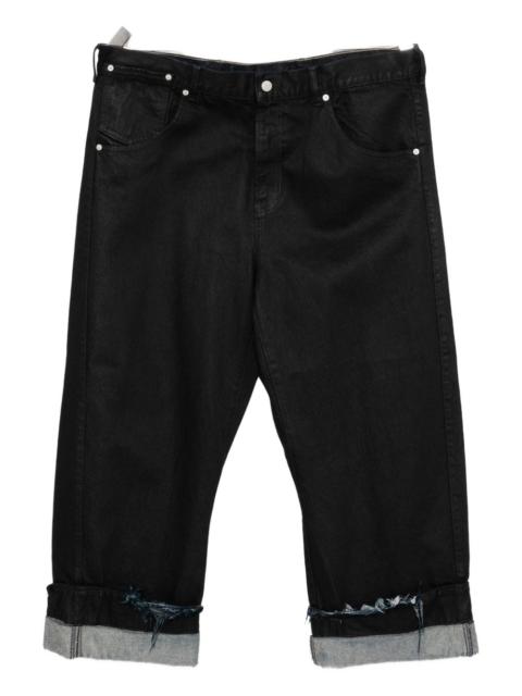 rolled-hem wide-leg trousers