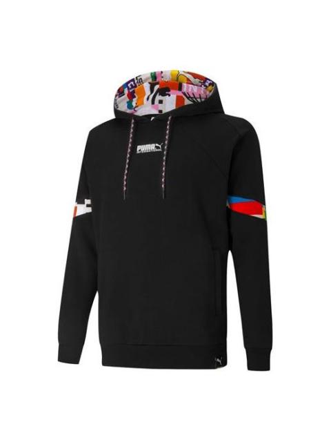 PUMA Intl Sports Stitching Printed Hooded Sweatshirt Black 531330-01