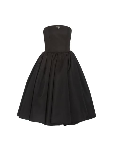 Logo-Detailed Nylon Gabardine Strapless Midi Dress black