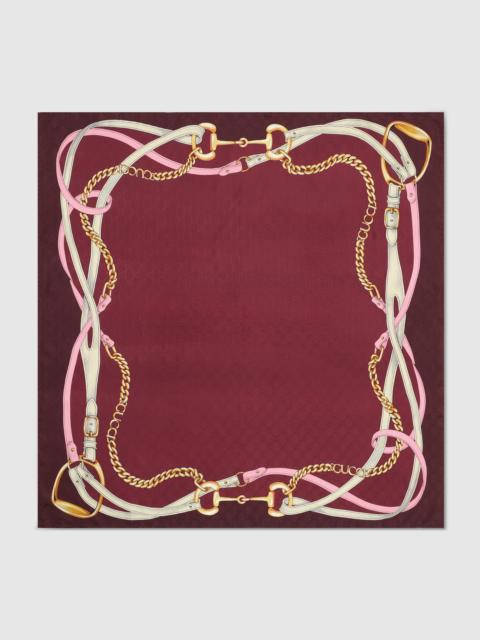 Printed GG silk jacquard carré