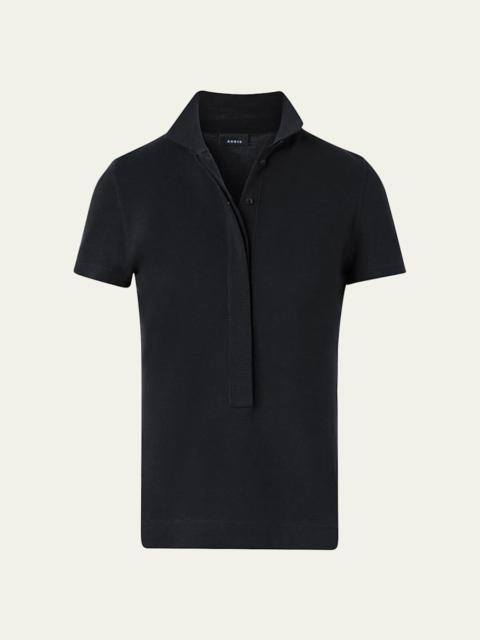 Cotton Pique Short-Sleeve Polo Shirt