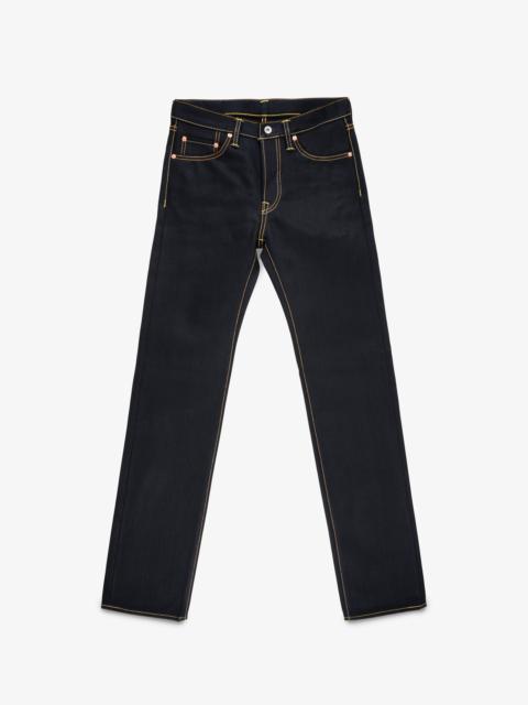IH-666-XHSIB 25OZ SELVEDGE DENIM SLIM STRAIGHT CUT JEANS - INDIGO/BLACK