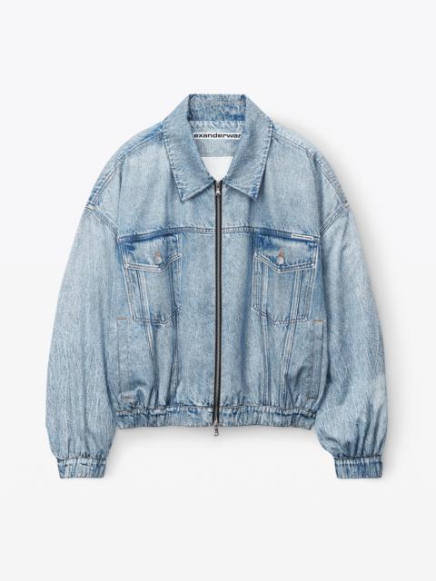 Alexander Wang printed denim bomber jacket in nylon | REVERSIBLE