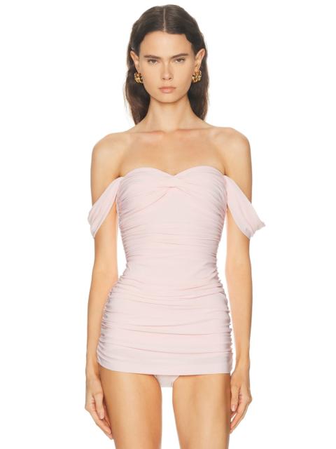 Walter Mio With Wringlet Sleeve Bodysuit