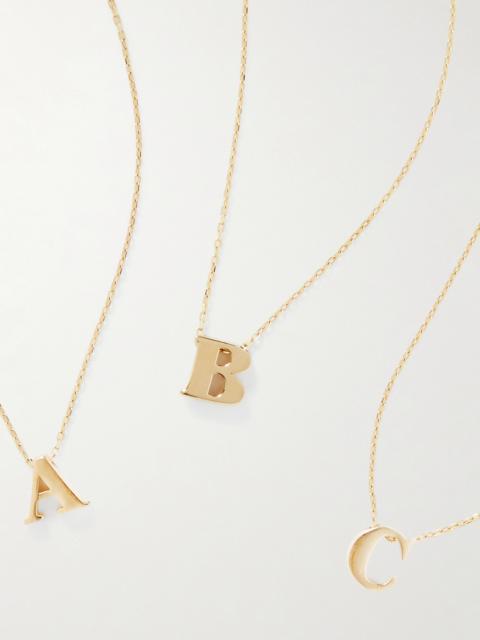 Letterpress Initial 14-karat Gold Necklace