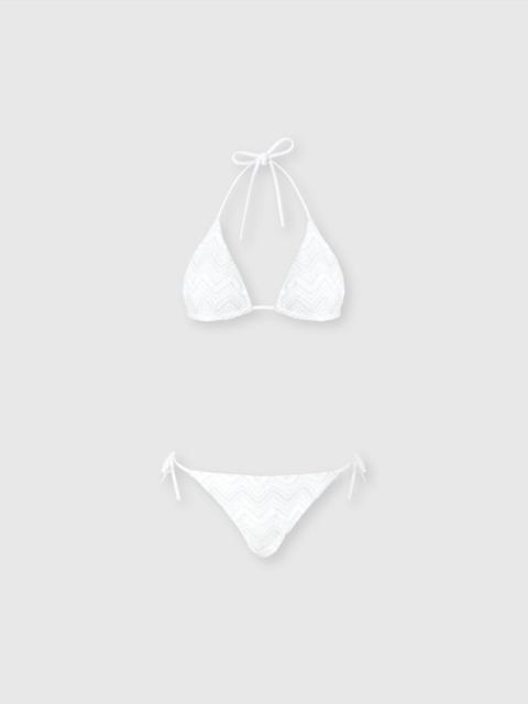 Zig zag lamé viscose bikini