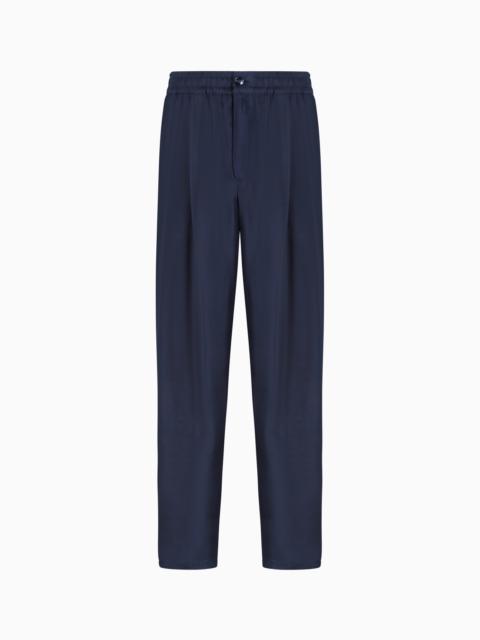 COTTON-BLEND TWO-PLEAT TROUSERS