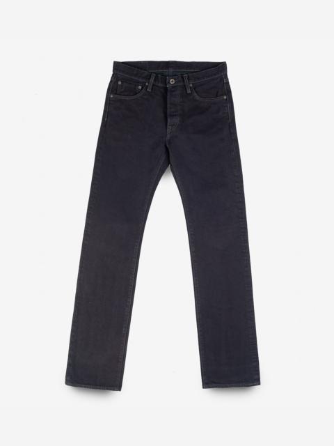 IH-666S-142OD 14OZ SELVEDGE DENIM SLIM STRAIGHT CUT JEANS - INDIGO OVERDYED BLACK