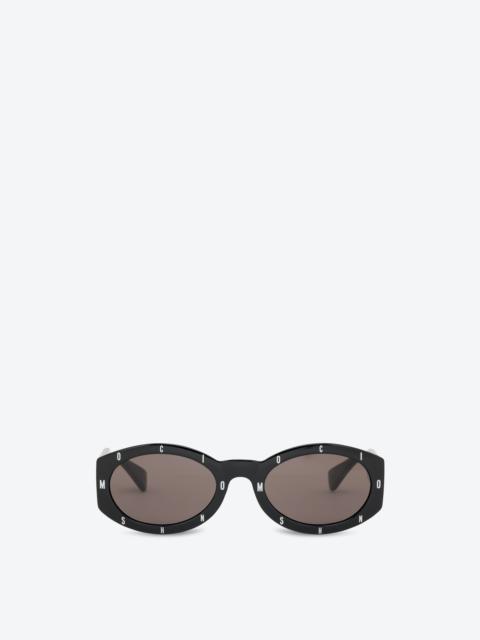 METAL LOGO LETTERS BLACK SUNGLASSES