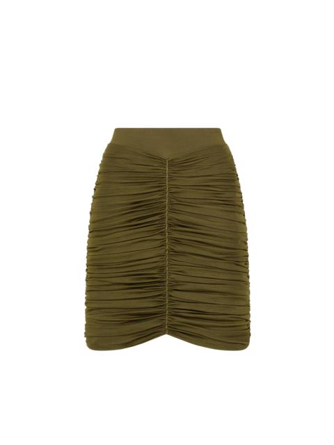 ABOVE THE KNEE GATHERED SILK SKIRT