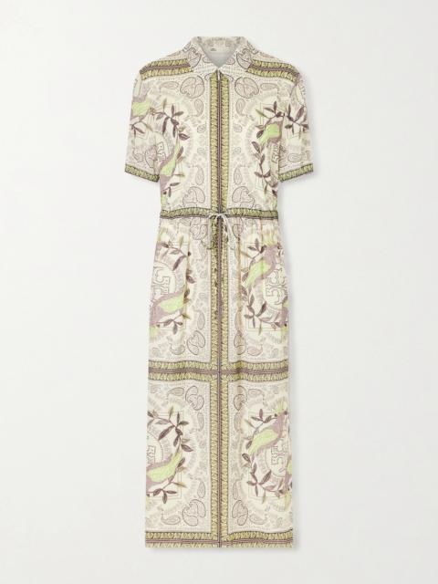 Printed Cotton And Silk-blend Midi Dress
