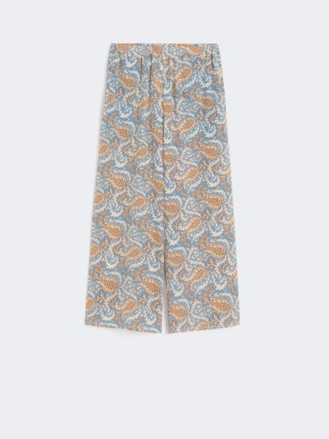 Printed crêpe de Chine trousers - LIGHT BLUE