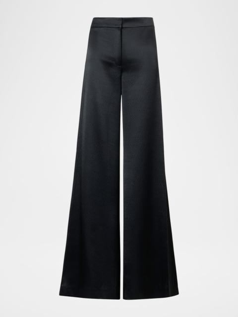 Celeste Wool Silk Wide-Leg Pants
