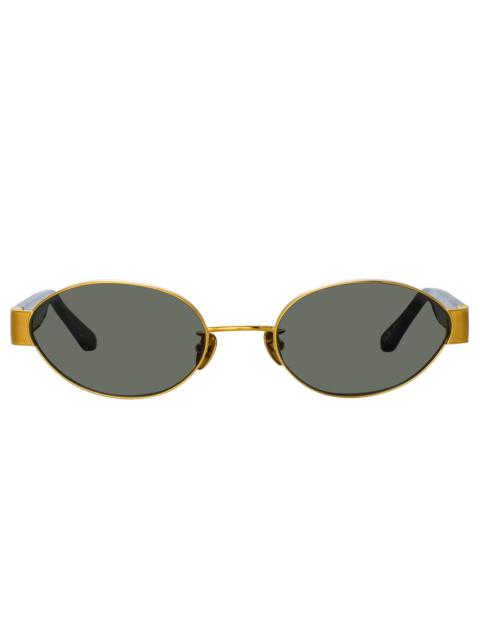 MEN'S SADIE OVAL SUNGLASSES IN YELLOW GOLD