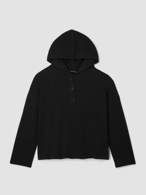 Waffle Cotton Blend Doubleknit Hooded Top