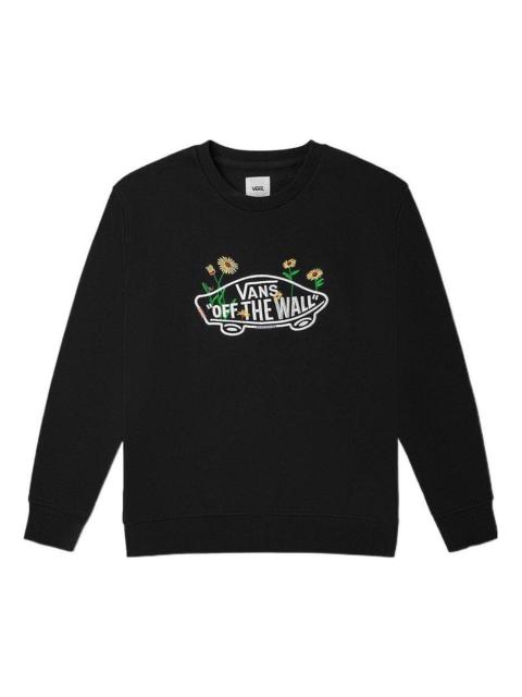 (WMNS) Vans Logo Off The Wall Floral Long Sleeve T-Shirt 'Black' VN0A7Q1JBLK