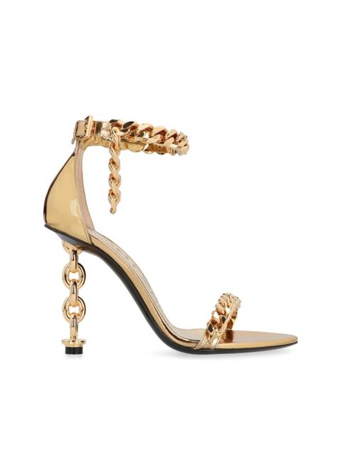 100mm metallic-effect sandals