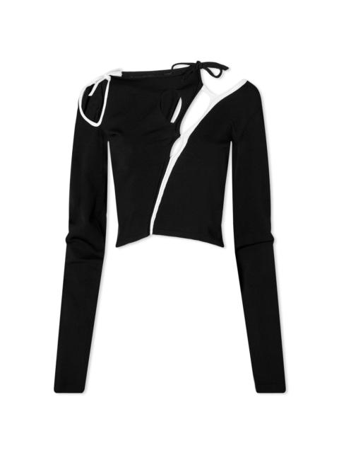 Ottolinger Long Sleeve Knit Strappy Top
