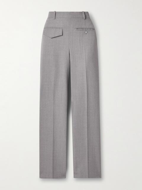 Checked Wool Wide-leg Pants