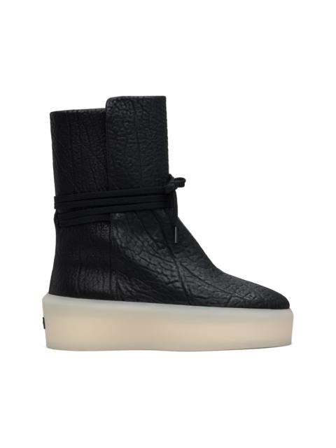 Black Pebbled Leather Boots